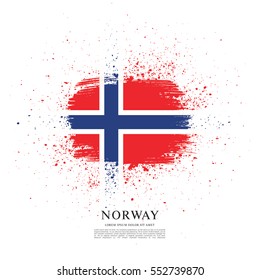 Flag of Norway, brush stroke background