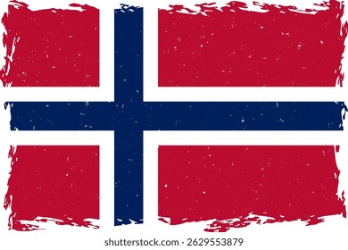 Flag of norway brush stroke grunge texture