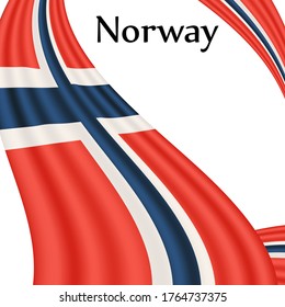 Flag of Norway country on white background. Eps.file.