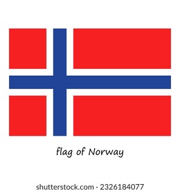 the flag of Norway in a flat style isolated on a white background. the state symbol of Norway. stock vector illustration. EPS 10.