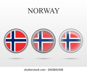 Flag of Norway in the form of a circle