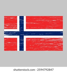 Flag of Norway with grunge texture, national symbol