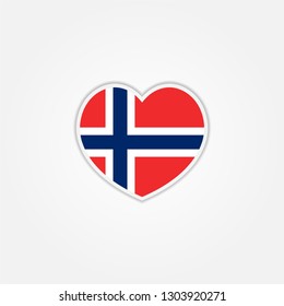 Flag of Norway heart Vector illustration