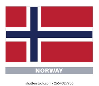 Flag of norway. Flag icon. Standard colors. Standard size. Rectangular flag.