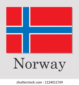 flag of Norway isolated on grey background inscription