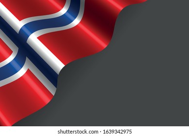 Flag of Norway isolated on grey background - vector illustration for flag or independence day in colors of the flag red, blue, white