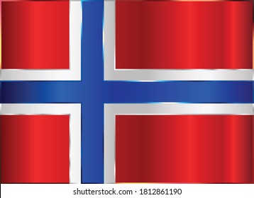 Bandera de Noruega con gradiente metálico
