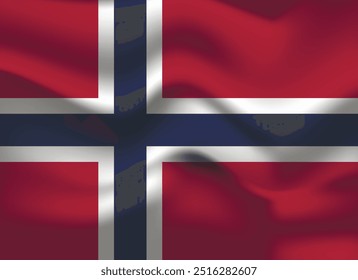 Bandera de Noruega. Símbolo nacional noruego en colores oficiales. Icono de Plantilla. Fondo de Vector Abstractas.