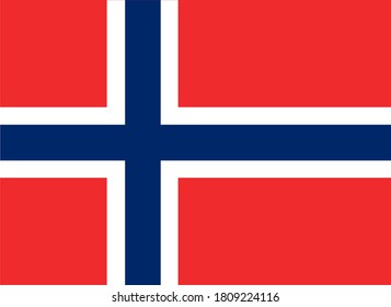 Flag of Norway. Official colors and proportion correctly. National Norway flag. Vector illustration. EPS10