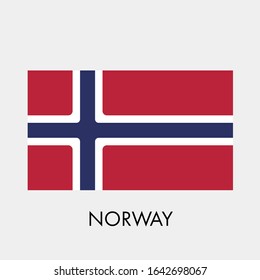 Flag of Norway on gray background. Vector illustration in trendy flat style. EPS 10.
