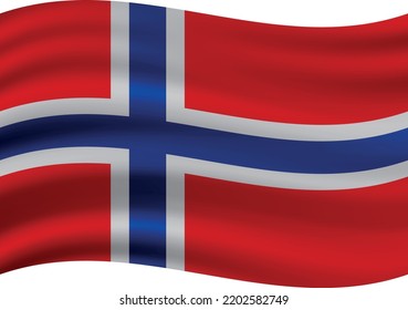 Flagge Norwegens auf grauem Hintergrund.Vektornorwegische Flagge.
