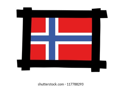 The flag of Norway in a photo frame