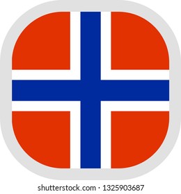 Flag of Norway. Rounded square icon on white background, vector illustration.