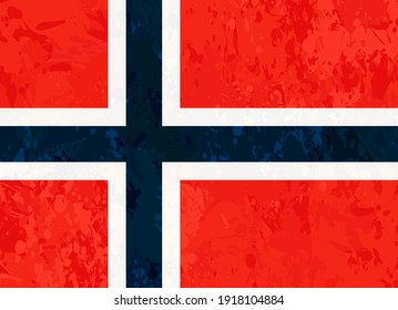 Bandera de Noruega con salpicaduras.