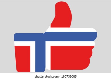 The flag of Norway in a Thumbs Up Icon
