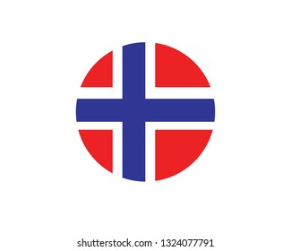 Flag of Norway vector isolated on white. Colorful icon of Norway. Good screensaver for you're phone.