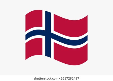 Flag of Norway. Norway wavy flag digital vector illustration. Fluttering flag.
