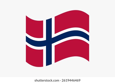 Flag of Norway. Norway wavy flag digital vector illustration. Fluttering flag.