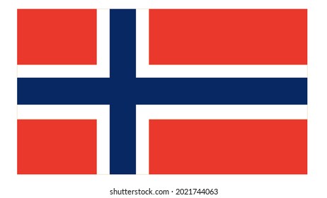 Flag of Norwegian.Official proportion  dimension and colors. Vector Illustration