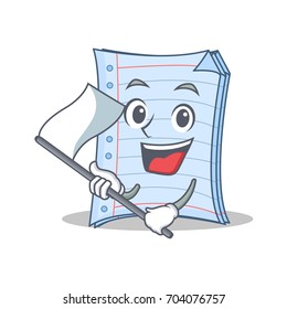 With flag notebook character cartoon design