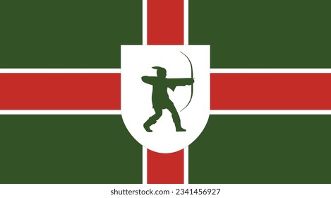 The flag of the Nottinghamshire county of England. Vector illustration