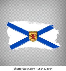 Flag of Nova Scotia brush strokes. Flag Nova Scotia Province of Canada on transparent background for your web site design, logo, app, UI. Canada. Stock vector.  EPS10.