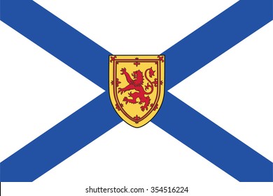 Flag of Nova Scotia Province or territory of Canada. Vector illustration.