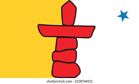 The flag of Nunavut territory of Canada. Vector illustration