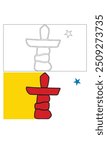 Flag Of Nunavut Vector Illustration
