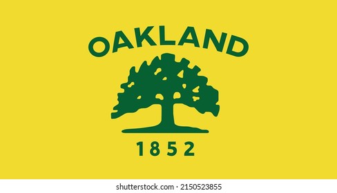 Flag of Oakland- California - United States emblem graphic element Illustration template design
