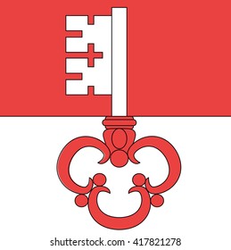 Flag of Obwalden canton of Switzerland. Vector illustration.