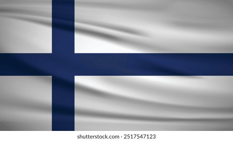 Flag officially the Republic of Finland, Background Illustration 4K