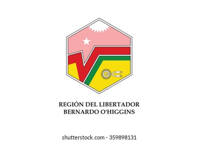 Flag of O'Higgins Region of chile. Vector illustration.