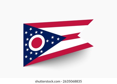 Flag of Ohio state. Ohio flag official colors tilted icon digital vector illustration design.