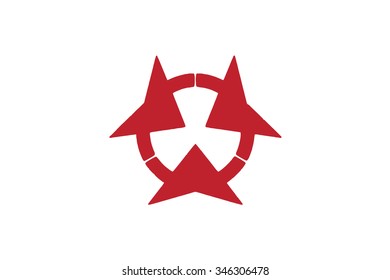 Flag of Oita prefecture of Japan. Vector illustration.
