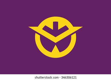 Flag of Okayama prefecture of Japan. Vector illustration.