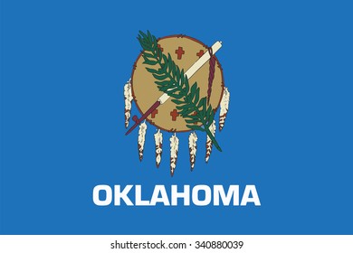 Flag of Oklahoma state of the United States. Vector illustration.