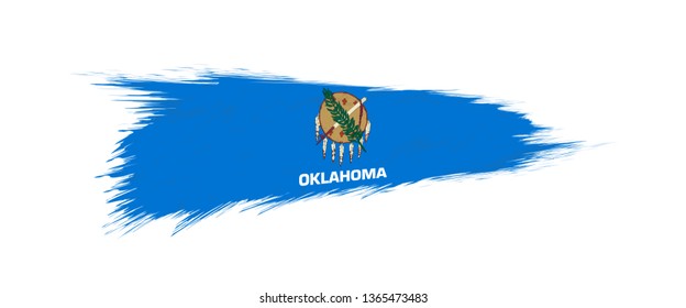 Flag of Oklahoma US State in grunge brush stroke, vector grunge illustration.