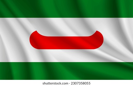 Flag of Old Town, Maine, USA. Realistic waving flag of Old Town vector background.
