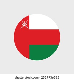 flag of Oman circular design and illustration , flag icon , grey background