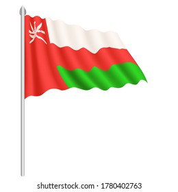 Flag of Oman country isolated on white background. EPS.file.