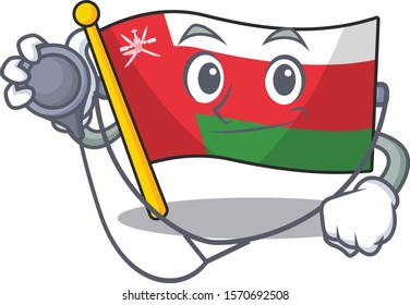 Flag oman in a Doctor dressed with tools