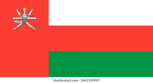 The flag of Oman. Flag icon. Standard color. Vector illustration.	
