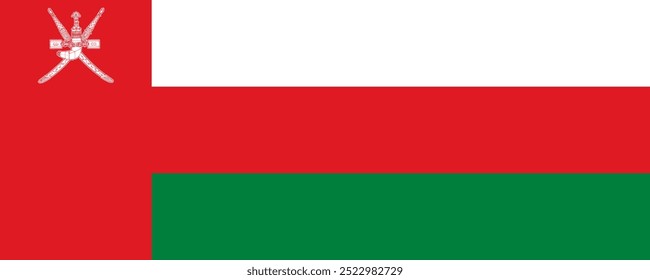 Bandeira de Oman, versão longa, Vetor Images