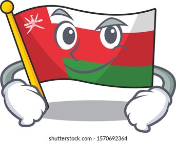 Flag oman mascot cartoon style with Smirking face