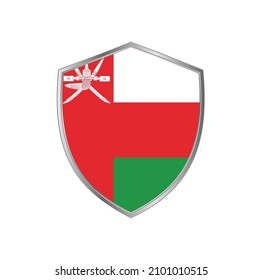 Flag of Oman with silver frame