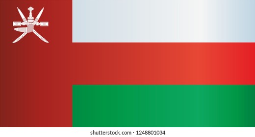 Flag of Oman, Sultanate of Oman, Western Asia. Template for award design, an official document with the flag of Oman. Bright, colorful vector illustration.