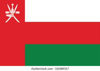 Flag of Oman. Vector illustration.