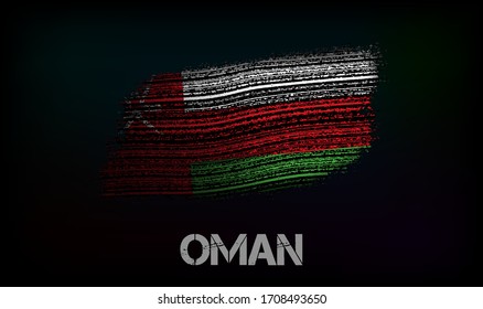 Flag of the Oman. Vector illustration in grunge style with cracks and abrasions. Good image for print