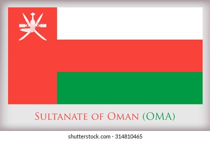 Flag of Oman.Oman flag vector illustration.